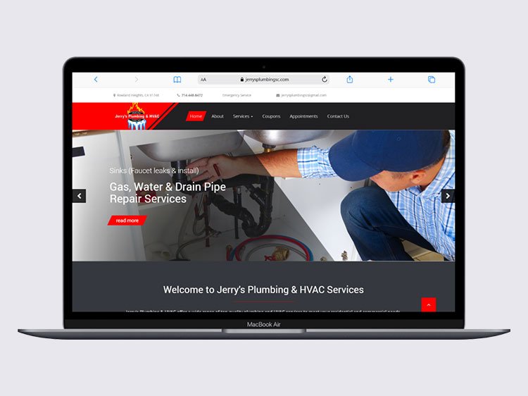 plumber & hvac website design