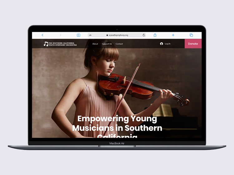 symphony orchestra website design