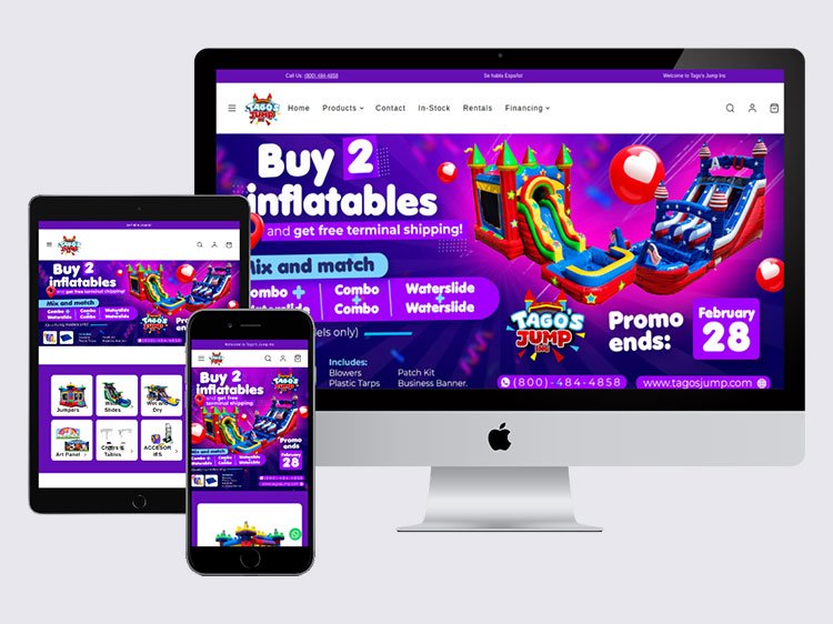 Tagos Jumpers website designed by Affordable Web Design Los Angeles
